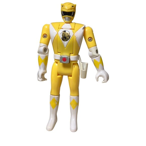 Yellow Power Rangers Vintage 1993 Bandai Flip Head Action Figure - Picture 1 of 11